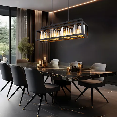 Moderne LED Pendelleuchte Kristall 4-flammig für Esstisch - Elegante Hängelampe aus Metall und Glaskristallen, perfekt für Wohnzimmer oder Esstisch. Inklusive 4x E27 LED warmweiß, energieeffizient und beeindruckende 810 Lumen pro Leuchtmittel.