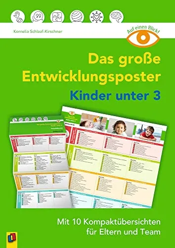 Entwicklungsposter für Kinder unter 3 – 10 Kompaktübersichten - Praktisches Poster für ErzieherInnen und Tageseltern zur Unterstützung der Beobachtung und Förderung der frühkindlichen Entwicklung.