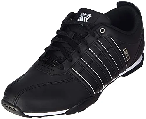 K-Swiss Herren Arvee 1.5 Sneaker - Stilvoller Komfort in Schwarz, 46 EU - Herren-Sneaker mit Obermaterial aus Leder und gestanzter EVA-Zwischensohle für optimalen Tragekomfort und Unterstützung.