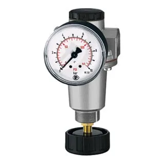 Druckregler »Standard« mit Manometer - Druckluftzubehör für präzise Druckregelung, max. Druck 16 bar, ideal für vielseitige Anwendungen in Werkstätten oder Industriebetrieben.