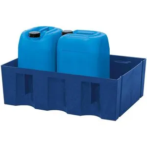 asecos Auffangwanne 18447, 60L Polyethylen - Werkstatteinrichtung für gewässergefährdende Flüssigkeiten, hochbeständig gegen Öle, Säuren und Laugen. Ideal für die Lagerung von 60 Liter Fässern, langlebig und robust.