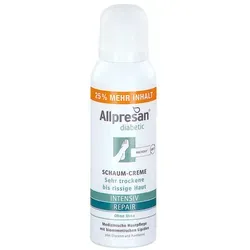 Allpresan Diabetic Schaum-Creme INTENSIV + REPAIR ohne Urea - Arzneimittel zur intensiven Pflege sehr trockener, rissiger Fußhaut bei Diabetes, spendet Lipide und Feuchtigkeit, besonders ergiebig.