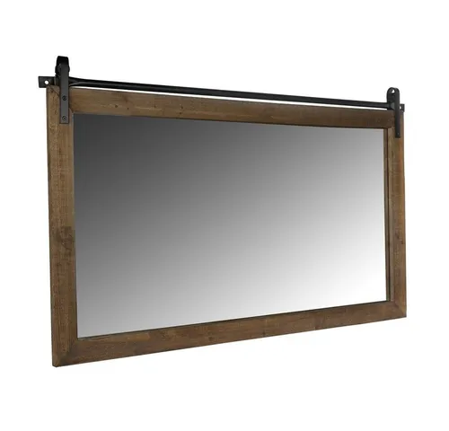 Mucola Wandspiegel Hängespiegel 86 x 71 cm - Rustikaler Shabby Look - Spiegel für Flur und Wohnzimmer, rustikales Design aus Holz, zeitlos und einfach zu montieren, verleiht jedem Raum Charme.