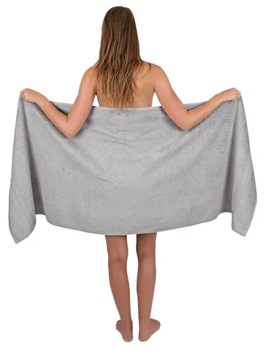 Betz Saunatuch XXL Gold - 70x200 cm, silbergrau - Saunahandtücher aus 100% Baumwolle, besonders dick und saugstark mit 600 g/m². Ideal für höchsten Komfort und Stil in Ihrer Sauna oder im Bad.