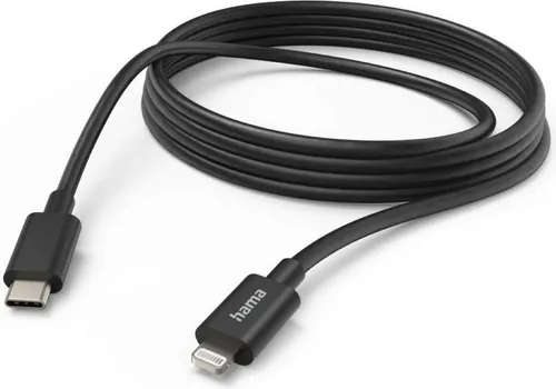 Hama 00187274, 3 m, Lightning, USB C, Männlich, Männlich, Schwarz