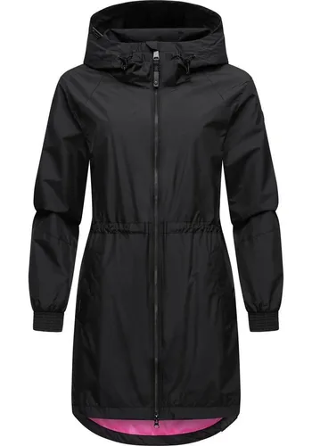 Ragwear Damen Übergangsjacke Bronja II Black - Funktionsjacke, 100% vegan, wasser- und winddicht, mit atmungsaktivem Mesh-Innenfutter und tailliertem Schnitt für optimalen Tragekomfort.