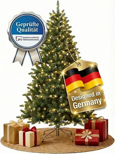 Waidmeister Künstlicher Weihnachtsbaum Weihnachtsbaum Künstlich mit LED Beleuchtung - Premium Christbaum