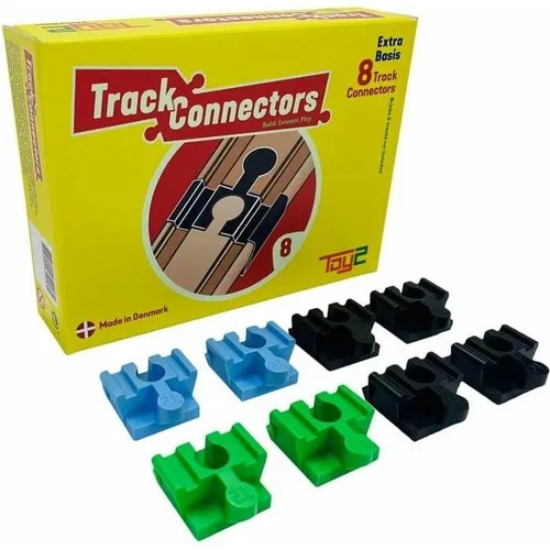 Basis Connectors 8 - Schienenverbinder für Holzeisenbahnen und Steckbausteine, ideal für kreative Bauprojekte und kompatibel mit LEGO DUPLO und mehr