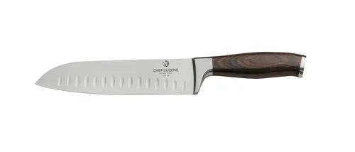CHEF CUISINE Santoku-Messer - Klingenlänge 180 mm, spezieller eisgehärteter Klingenstahl, handgeschliffen und ergonomischer Griff für präzises Schneiden