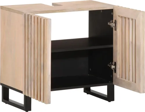 vidaXL Waschbeckenunterschrank aus Massivholz 62x34x58 cm in braun von vidaXL