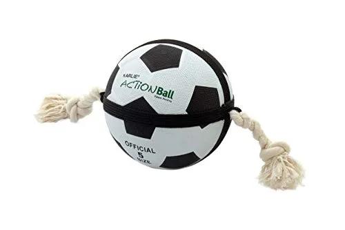 Karlie Action Ball - 19 cm Fuß- und Basketbälle, schwarz-weiss, ideal für gemeinsames Spiel und Spaß mit Ihrem Hund