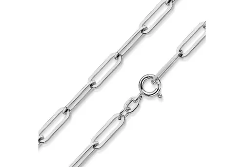Materia Chain Halskette Silber 925 Damen Ankerkette 45cm - Elegante Damen Halskette im modernen Chain Design, aus hochwertigem 925 Sterling Silber. Längenverstellbar dank flexibler Verschlussposition. Perfekt als stilvolles Accessoire oder Geschenk.