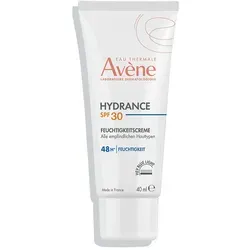 Avene Hydrance Feuchtigkeitscreme SPF 30 - 40 ml - Vegane Tagespflege mit SPF 30, bietet 48H intensive Feuchtigkeit und schützt vor HEV Blue Light. Ideal für empfindliche und trockene Haut.