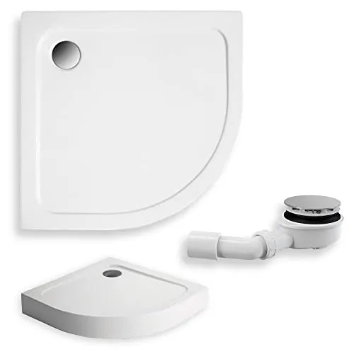 KOLMAN Duschwanne 80x80 cm Viertelkreis mit integrierter Schürze - Duschwanne aus strapazierfähigem Sanitäracryl, langlebig und pflegeleicht. Schlankes Design passt in jedes Bad, ideal für ein modernes Duscherlebnis.