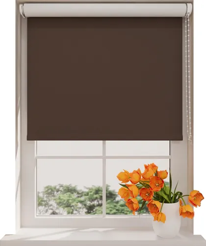 Radeco® Verdunkelungsrollo 60 x 190 cm braun, Größen von 40 bis 240 Breite, rollo wandmontage, rollo 60 cm breit