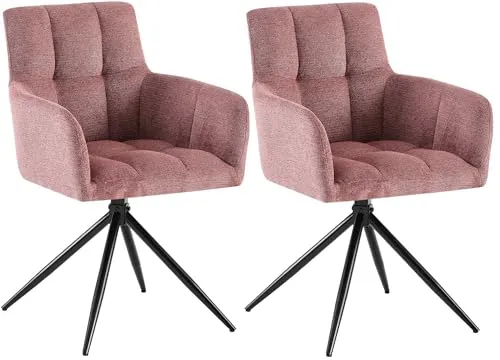 CLP Esszimmerstühle 2er Set Jonah, drehbar und robust - Esszimmerstühle mit Armlehnen, 150 kg belastbar und ergonomischer Sitzhöhe. Ideal für modernes Wohnen und komfortables Sitzen beim Essen oder Arbeiten.