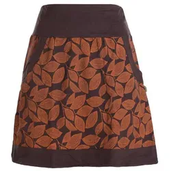 Vishes Minirock Kurzer Rock Damen Elfen Mini-Rock Blätter-Röcke florales Muster Hippie Style braun 36-38