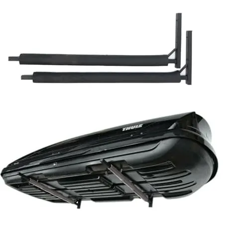 Dachbox Wandhalterung Schwarz 82 cm aus Stahl - Gepäckträger zur praktischen Aufbewahrung von Dachkoffern, pulverbeschichtet und mit einfacher Installation für bis zu 25 kg Tragfähigkeit.