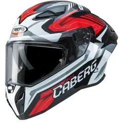 Caberg Drift Evo II Jamara Helm, schwarz-weiss-rot, Größe XS - Motorradhelm mit integrierter SOS-MEDICAL-ID und kratzfestem Visier für optimalen Schutz und Sicherheit auf der Straße.
