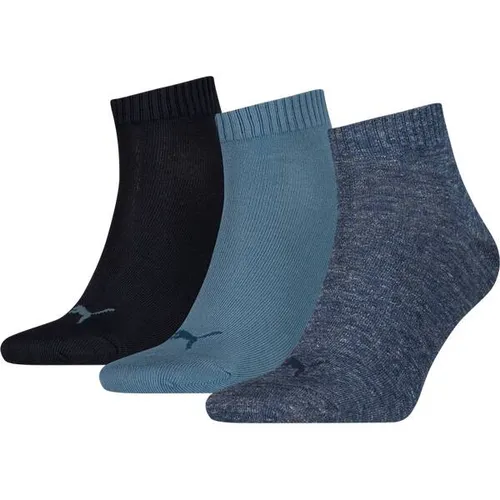 PUMA Plain Quarter-Socken 3er-Pack in blau von PUMA
