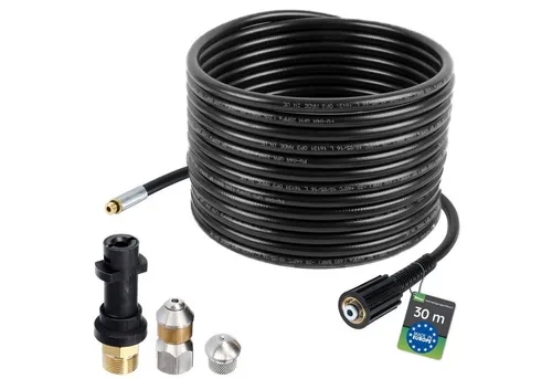 McFilter Hochdruckschlauch Rohrreinigungsschlauch, 30m, 200 bar, kompatibel mit Kärcher K7, Hochdruckreiniger, inkl. Adapter, Düsen starr + rotierend, (0 St)