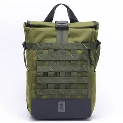 Chrome Barrage 18L Rolltop Rucksack olivgrün - Fahrradrucksäcke mit 15″ Laptopfach, aus robustem Nylon und recyceltem Polyester für höchste Langlebigkeit und Stil.