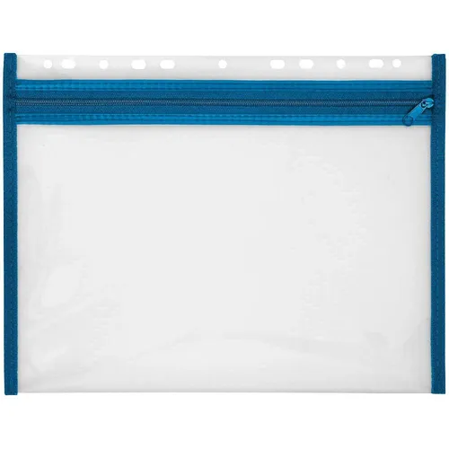 VELOFLEX Reißverschlussbeutel VELOBAG® A4 0,3 mm - transparent/blau 4354050