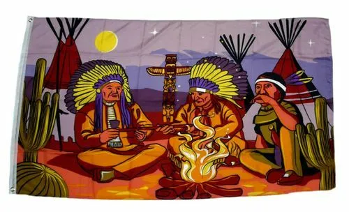 Flagge / Fahne Indianer Tipi Hissflagge 90 x 150 cm