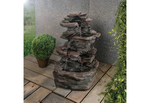 esotec Solar Wasserfall-Dekobrunnen Rock Fountain