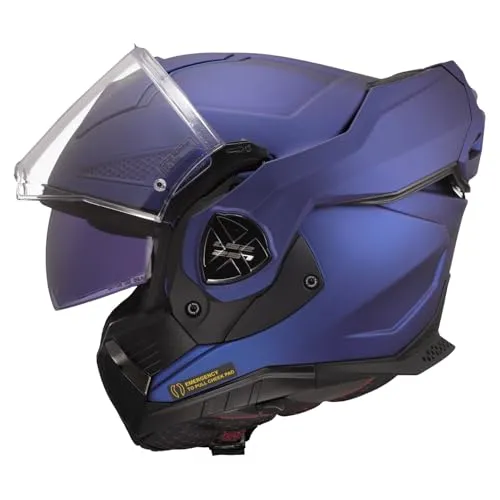 LS2 FF901 Advant X Solid Klapphelm, blau, Größe XS für Männer - Motorradhelm mit 180° rotierendem Kinnbügel und kratzfestem, UV-beständigem Visier für optimalen Schutz und Komfort.