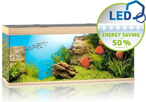 Juwel Aquarium-Set Rio LED helles Holz 450 l - Aquarien-Komplettset mit 450 l Volumen, ideal für große Fische und Meeresbewohner. Inklusive LED-Beleuchtung und flüsterleisem Filtersystem für optimale Wasserqualität.