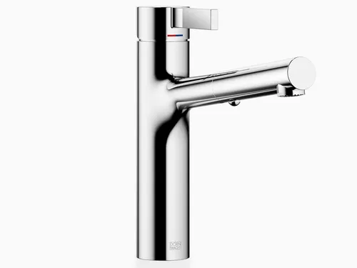 Dornbracht Lyv Pull-Out Chrom 33960110-00 Hochdruckarmatur - Elegante Hochdruckarmatur mit Ausziehauslauf und 120° Schwenkbereich. Ideal für eine flexible Nutzung in Ihrer Küche. Durchflussrate von maximal 7 l/min sorgt für Effizienz.