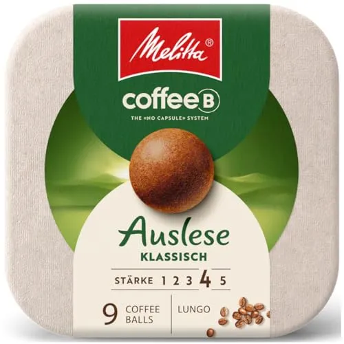 CoffeeB by Melitta Auslese Klassisch 9 Stk. - Kaffee mit vollmundigem Geschmack und Noten von dunkler Schokolade, 100% gartenkompostierbar und in recycelbarer Verpackung.