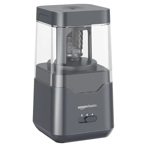 Amazon Basics Tragbarer elektrischer Bleistiftspitzer – Schwarz