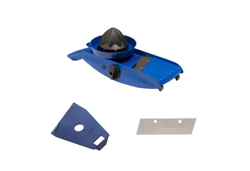 TNS 3000 Gemüsehobel – ALL IN ONE Komplett-Set - Der TNS 3000 Gemüsehobel in Blau-Schwarz bietet vielseitige Schneidmöglichkeiten mit rostfreien Edelstahlklingen. Ideal für präzise und sichere Zubereitung von Gemüse. Inklusive Messerschutz und Restebehälter.