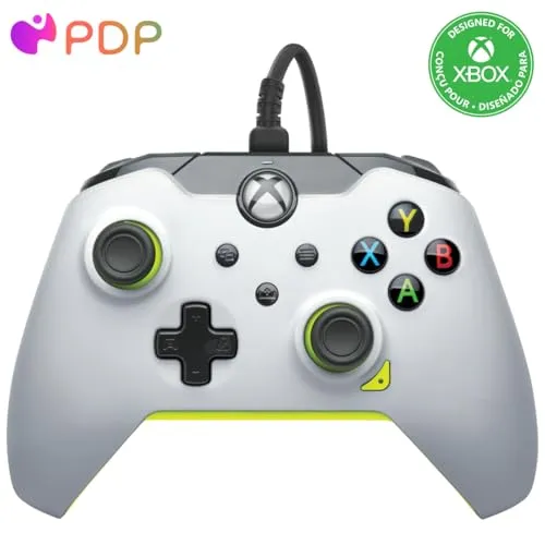 PDP verkabelter Controller Electric Weiß für Xbox Series X|S - Controller für Xbox Series X & S mit anpassbaren Tasten und 3,5-mm-Audiobuchse für Teamkommunikation. Inklusive 1 Monat Xbox Game Pass Ultimate und offiziell lizenziert.