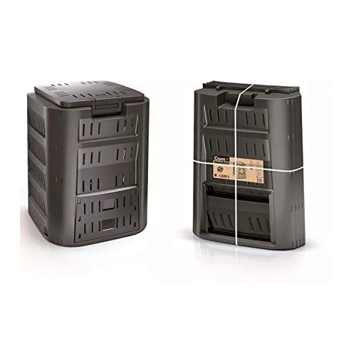 Prosperplast 19549 Kompostierer IKST380C 380 Liter, schwarz - Haushaltszubehör für umweltfreundliches Recycling, ideal für große Gärten und effiziente Kompostierung.