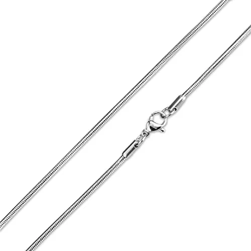 König Design Schlangenkette 5 mm Herren Damen Edelstahlkette Halskette silber 65 cm lang