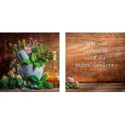 Produktbild EUROART Glasbild 20 x 40 cm Herbs and Spices XVI Glas Braun