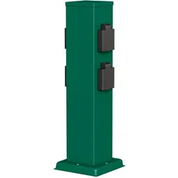 Garten Steckdosensäule POLLY, 4-fach, Edelstahl, IP44 in grün von LEDs Com