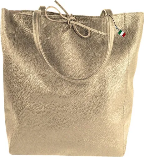 FLORENCE Schultertasche - Eleganter Shopper aus Echtleder für Damen - Schultertasche aus hochwertigem Echtleder in taupe/dunkelbeige, perfekt für stilbewusste Damen. Die Florence Handbags-Kollektion vereint Qualität und feminines Design.