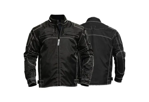 German Wear Motorradjacke GW310J - Atmungsaktive Kombi Jacke in Schwarz 54/XL - Motorradjacke aus 100% Polyester, atmungsaktiv und wasserabweisend, ideal für Sicherheit und Komfort während der Fahrt.