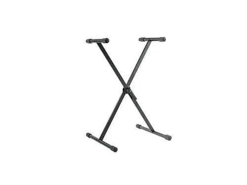 K&M 18933 Keyboardständer - X-Ständer aus Stahl für Stage Pianos, belastbar bis 50 kg, mit ergonomischem Klemmhebel für schnelles Aufstellen und Ausgleichsparkettschoner für Bodenunebenheiten.