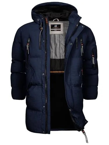 Indicode Herren INLondoy Parka mit Kapuze | Moderne Steppjacke für Männer in Sky Captain, XL - Moderne Steppjacke mit mehreren Reißverschlusstaschen für sicheren Stauraum. Elastische Bündchen sorgen für perfekten Sitz. Ideal für kalte Wintertage und vielseitig kombinierbar.