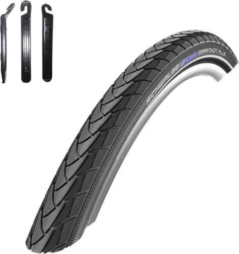 Schwalbe Marathon Plus Fahrradreifen SmartGuard Reflex Pannenschutz unplattbar 47-622 (28 x 1,75) inkl. 3 Reifenheber 1 x