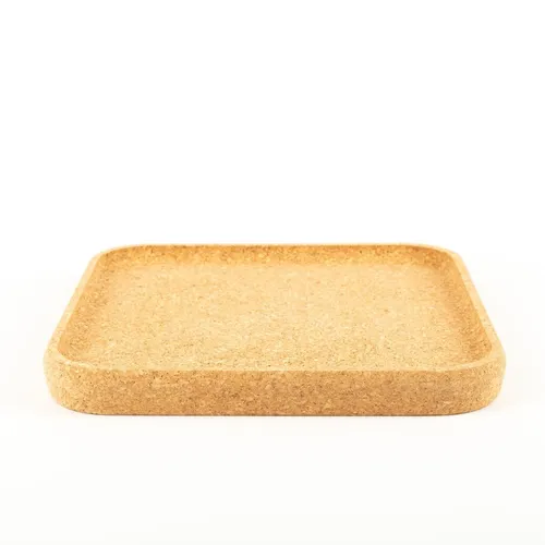 INNA-GLAS Quadratisches Tablett Fuentes aus Presskork, Natur, 29x29x3cm - Elegantes Serviertablett aus hochwertigem Presskork, ideal für stilvolle Anlässe. Mit einer praktischen Höhe von 3cm und robustem Design für vielseitige Nutzung.