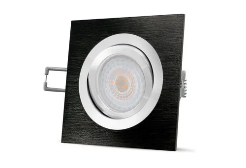 SSC-LUXon LED Einbaustrahler QF-2 LED Einbauspot flach & schwenkbar schwarz gebuerstet, Neutralweiß