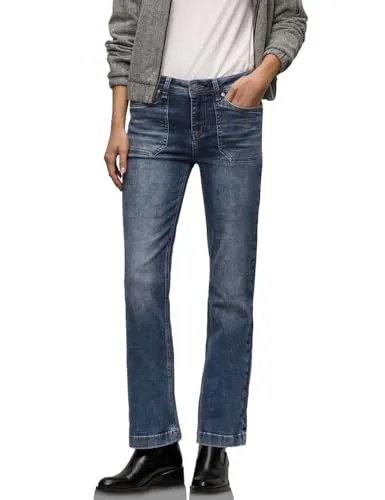 Street One Bootcut Jeans Medium Blue Random Washed 31 - Stylische Bootcut Jeans im Slim Fit mit hoher Taille, ideal für jeden Anlass. Die blaue Waschung und der 5-Pocket-Style sorgen für einen modernen Look.