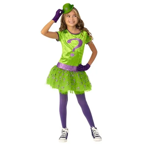 Rubies Mädchen DC Super Bösewichte Riddler Kostüm Tutu Kleid Gezeigt Groß Halloween Halloween