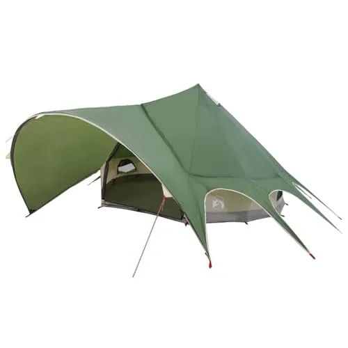 vidaXL Teepee Zelt mit Dach Grün und Grau 600 x 600 x 347 cm